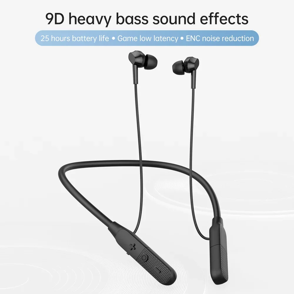 Fone de ouvido esportivo Bluetooth EARDECO 6.0, fone de ouvido com graves potentes, fones de ouvido sem fio com microfone, fone de ouvido estéreo com faixa para pescoço, fones de ouvido Hi-Fi
EARDECO Bluetooth Sport Headphone 6.0 Fone De Ouvido Bass Wireless Headphones with Mic Earphone Stereo Nec - Imagem 8