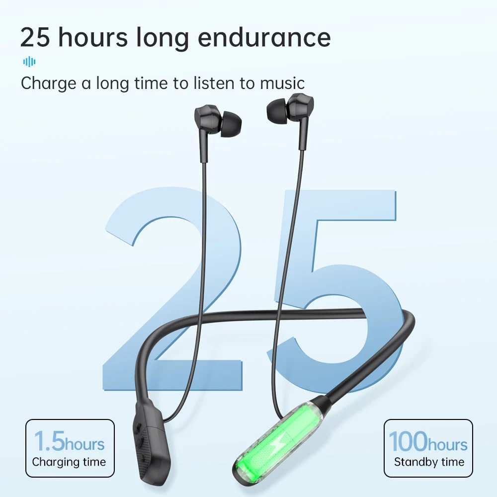 Fone de Ouvido EARDECO Bluetooth 6.0 com Graves Potentes, Sem Fio, com Microfone, Estéreo, Esportivo, com Faixa para Pescoço, Hi-Fi Estéreo
EARDECO Fone De Ouvido Bluetooth Headphone 6.0 Bass Wireless Headphones with Mic Earphone Stereo Sport Neckband Hifi Stereo - Imagem 4
