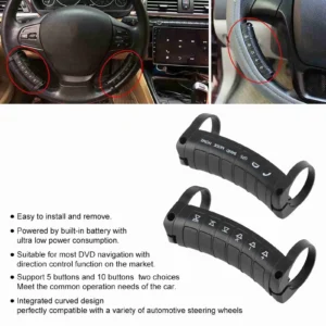 Controlador de volante, controle remoto sem fio para volante de carro, botões de navegação de DVD.
Steering Wheel Controller  Car Steering Wheel Remote Control Wireless DVD Navigation Buttons Controller