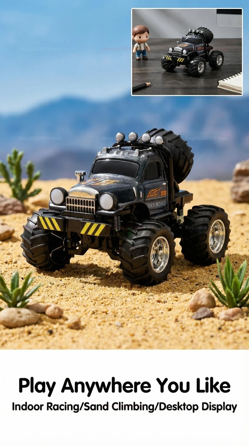 Mini Caminhão Monstro RC 4x4 Resistente para Todos os Terrenos, Escala 1/64, Carroceria de Liga Metálica, Controle Remoto de Bolso 2.4G, Presente de Aniversário para Meninos, Brinquedo de Mesa
Mini RC Monster Truck 4WD-All-Terrain Tough 1/64 Scale Alloy Shell Car Pocket 2.4G Remote Control Birthday Gift Boys Desktop Toy - Imagem 14