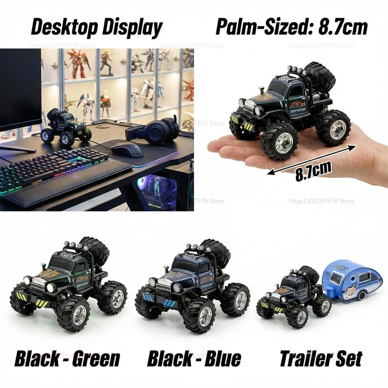 Mini Caminhão Monstro RC 4x4 Resistente para Todos os Terrenos, Escala 1/64, Carroceria de Liga Metálica, Controle Remoto de Bolso 2.4G, Presente de Aniversário para Meninos, Brinquedo de Mesa
Mini RC Monster Truck 4WD-All-Terrain Tough 1/64 Scale Alloy Shell Car Pocket 2.4G Remote Control Birthday Gift Boys Desktop Toy - Imagem 5