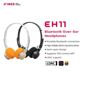 Fones de ouvido Bluetooth FIIO EH11 On-Ear, graves potentes e áudio de alta resolução LDAC, design retrô leve, bateria com duração de até 30 horas, conexão simultânea com dois dispositivos e entrada auxiliar.
FIIO EH11 On-Ear Bluetooth Headphones, Powerful Bass & LDAC Hi-Res Audio, Lightweight Retro Design, 30H Battery, Dual Device & A