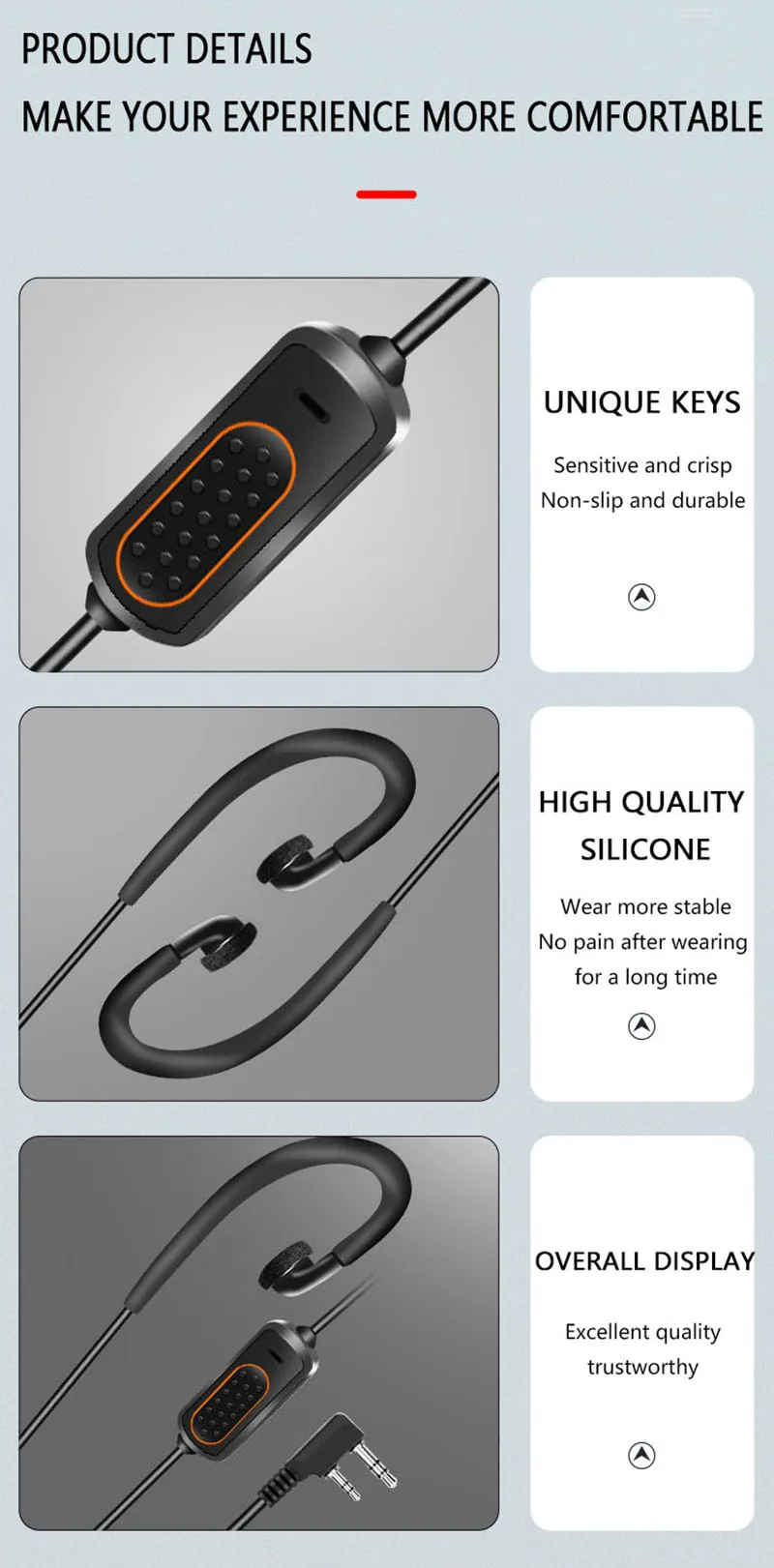 Novo fone de ouvido com microfone Baofeng 780 para rádios walkie-talkie BaoFeng UV-5R, UV-5RH, UV-21 PRO e Quansheng UV-K6.
New Baofeng 780 Headset Mic earphone For BaoFeng UV-5R UV-5RH UV-21 PRO Quansheng UV-K6 Walkie Talkie Two Way Radio Accessories - Imagem 13