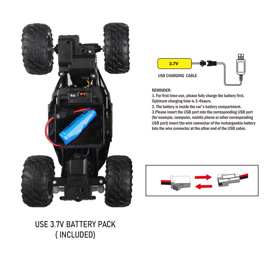 Carrinho de controle remoto com 4 posições, luzes, pneus de borracha antiderrapantes, modelo de brinquedo para escalada off-road para crianças e meninos.
4-Way Remote Control Car with Lights, Anti-Slip Rubber Tires, Outdoor Off-Road Climbing Toy Car Model for Kidsren and Boys - Imagem 6