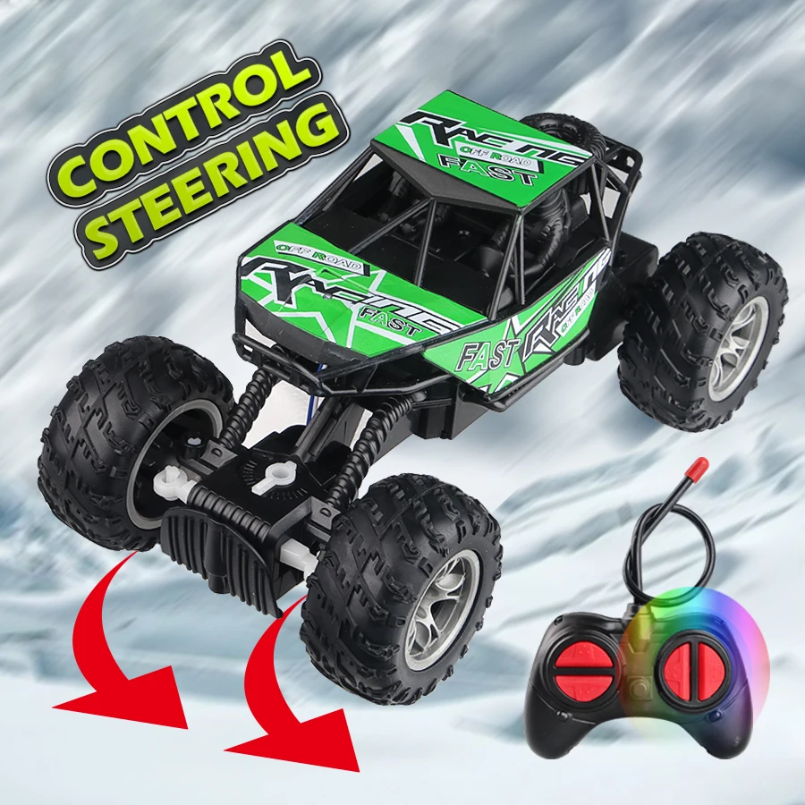 Carrinho de controle remoto com 4 posições, luzes, pneus de borracha antiderrapantes, modelo de brinquedo para escalada off-road para crianças e meninos.
4-Way Remote Control Car with Lights, Anti-Slip Rubber Tires, Outdoor Off-Road Climbing Toy Car Model for Kidsren and Boys - Imagem 5