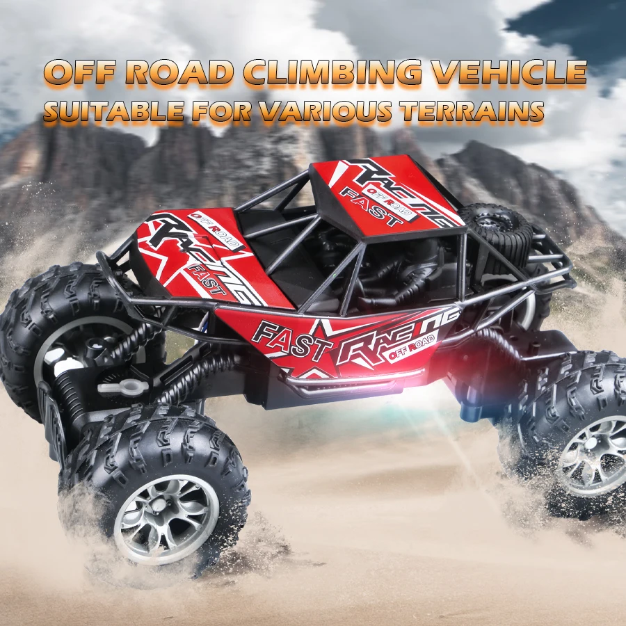 Carrinho de controle remoto com 4 posições, luzes, pneus de borracha antiderrapantes, modelo de brinquedo para escalada off-road para crianças e meninos.
4-Way Remote Control Car with Lights, Anti-Slip Rubber Tires, Outdoor Off-Road Climbing Toy Car Model for Kidsren and Boys - Imagem 4