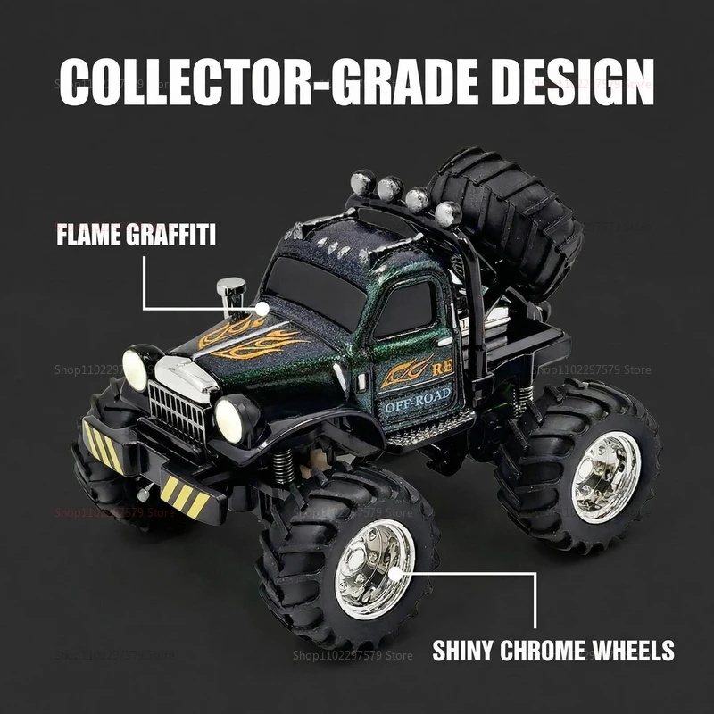 Mini Caminhão Monstro RC 4x4 Resistente para Todos os Terrenos, Escala 1/64, Carroceria de Liga Metálica, Controle Remoto de Bolso 2.4G, Presente de Aniversário para Meninos, Brinquedo de Mesa
Mini RC Monster Truck 4WD-All-Terrain Tough 1/64 Scale Alloy Shell Car Pocket 2.4G Remote Control Birthday Gift Boys Desktop Toy - Imagem 3