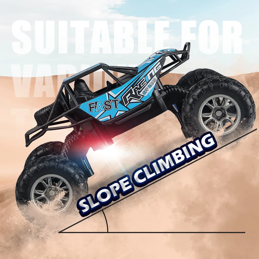 Carrinho de controle remoto com 4 posições, luzes, pneus de borracha antiderrapantes, modelo de brinquedo para escalada off-road para crianças e meninos.
4-Way Remote Control Car with Lights, Anti-Slip Rubber Tires, Outdoor Off-Road Climbing Toy Car Model for Kidsren and Boys - Imagem 10