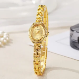 Relógio de pulso feminino de luxo com pulseira dourada, relógio de quartzo de alta qualidade, relógio feminino da moda, relógio feminino, relógio feminino, relógio feminino
High Quality Luxury Quartz Watch Gold Bracelet Wristwatch Women Watches Fashion Female Clock Reloj Mujer Relógio Feminino