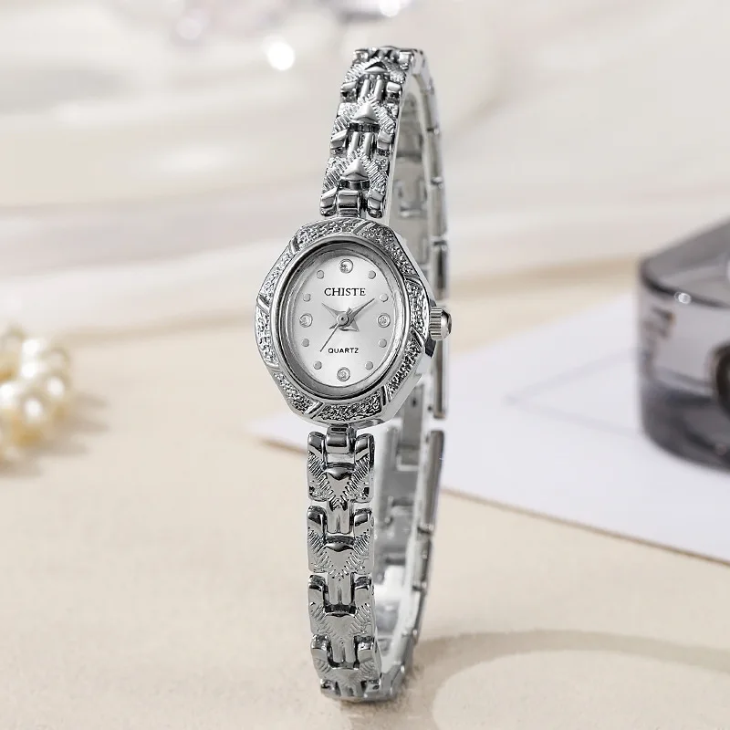 Relógio de pulso feminino de luxo com pulseira dourada, relógio de quartzo de alta qualidade, relógio feminino da moda, relógio feminino, relógio feminino, relógio feminino
High Quality Luxury Quartz Watch Gold Bracelet Wristwatch Women Watches Fashion Female Clock Reloj Mujer Relógio Feminino - Imagem 3