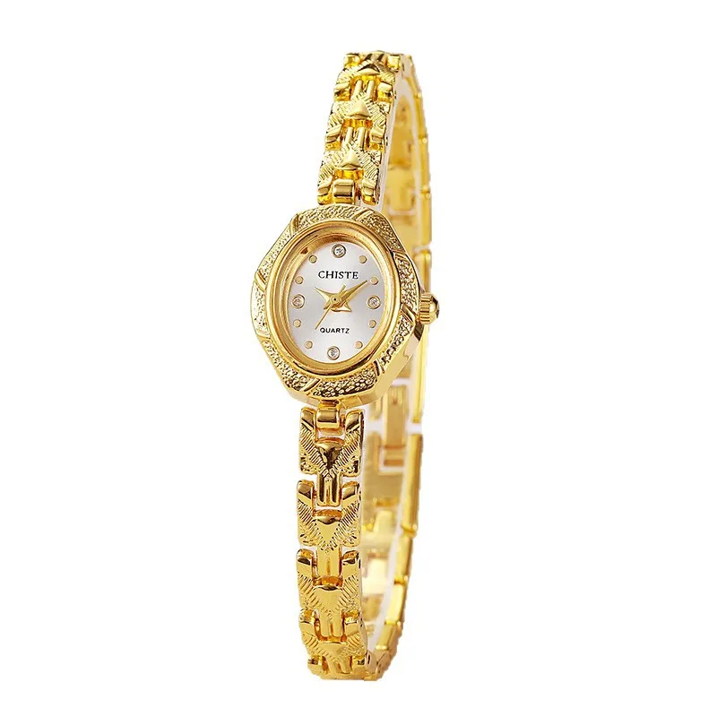 Relógio de pulso feminino de luxo com pulseira dourada, relógio de quartzo de alta qualidade, relógio feminino da moda, relógio feminino, relógio feminino, relógio feminino
High Quality Luxury Quartz Watch Gold Bracelet Wristwatch Women Watches Fashion Female Clock Reloj Mujer Relógio Feminino - Imagem 5
